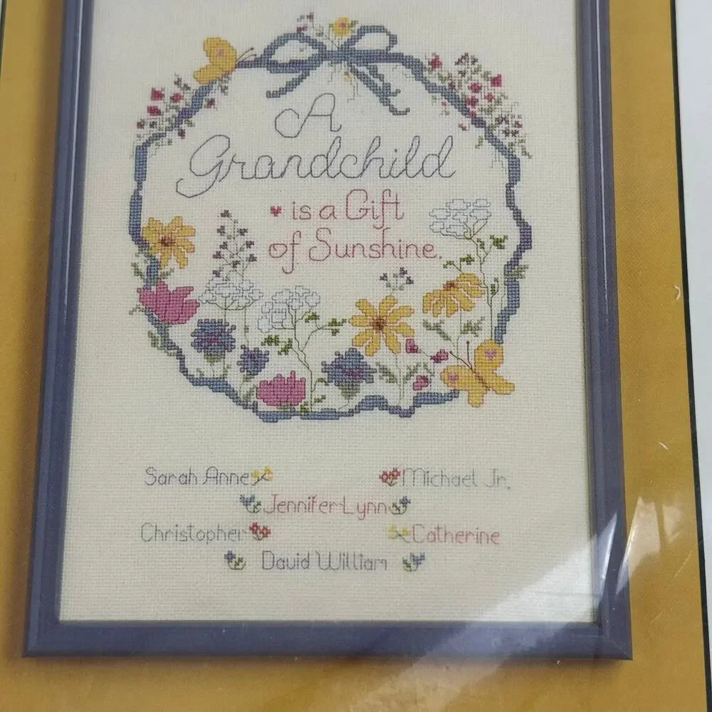 Fiddlesticks Counted Cross Stitch Kit from Current Grandparent Floral Wreath NEW